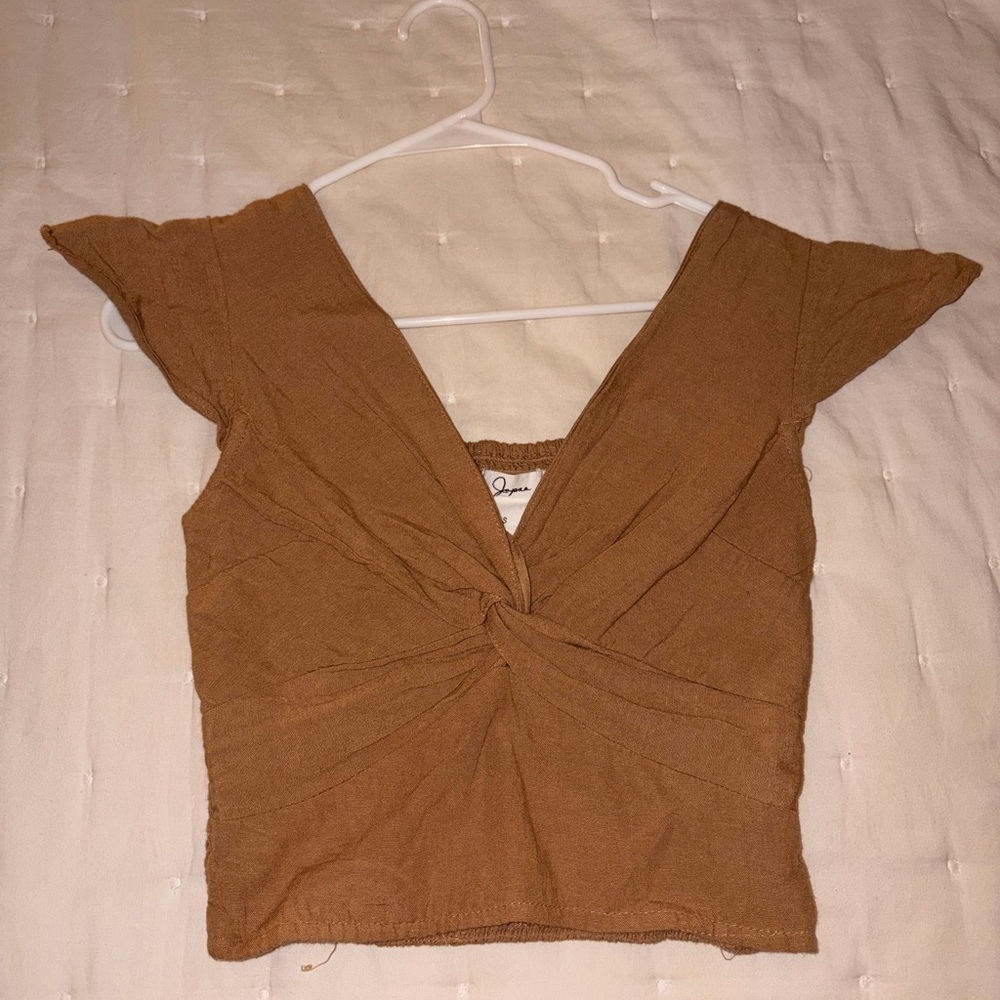 Brown Twist Front Top